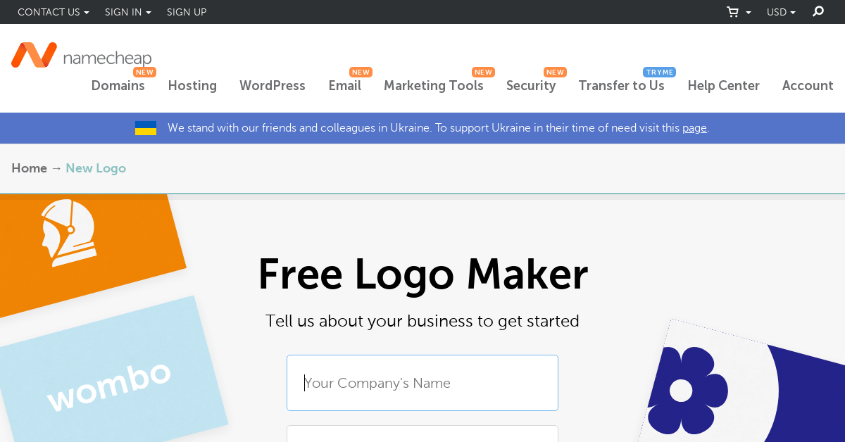 Namecheap Logo Maker - AI Image Generator tool